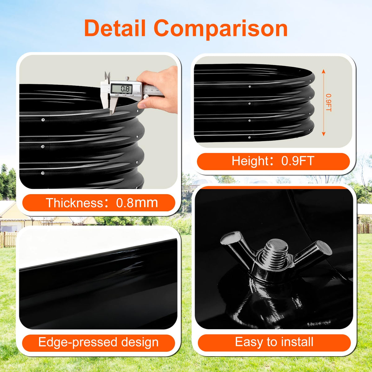 Rakukiri oval dimensions 48x24x11 inches for patio use