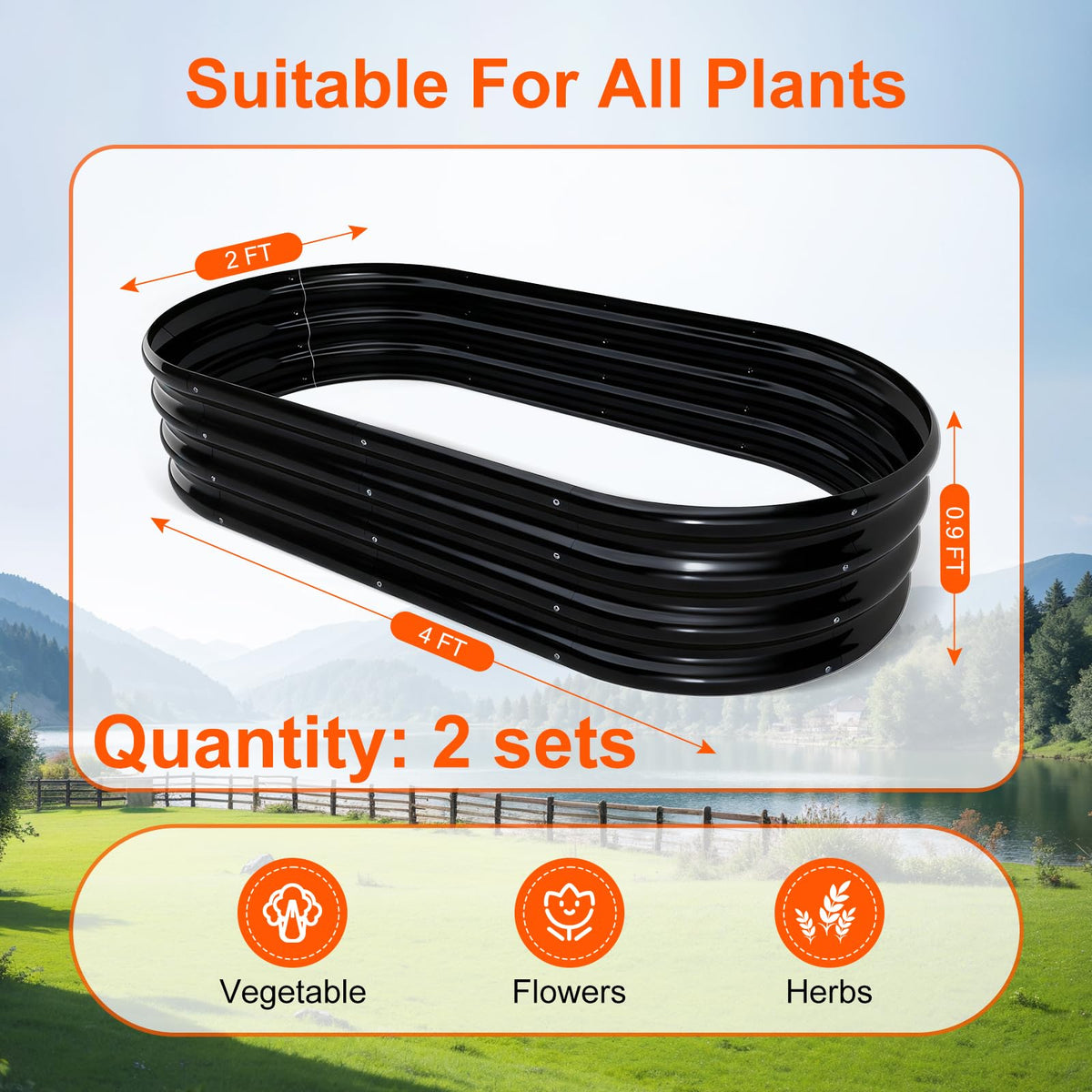 Rakukiri oval thickened steel frame resists rust for long outdoor use