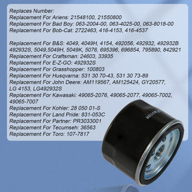 Cub Cadet ZT1-50 compatible RALBDX oil filter for clean oil flow