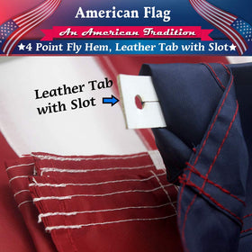 Rambon sewn stripes flag detail shows durable double-needle stitching.