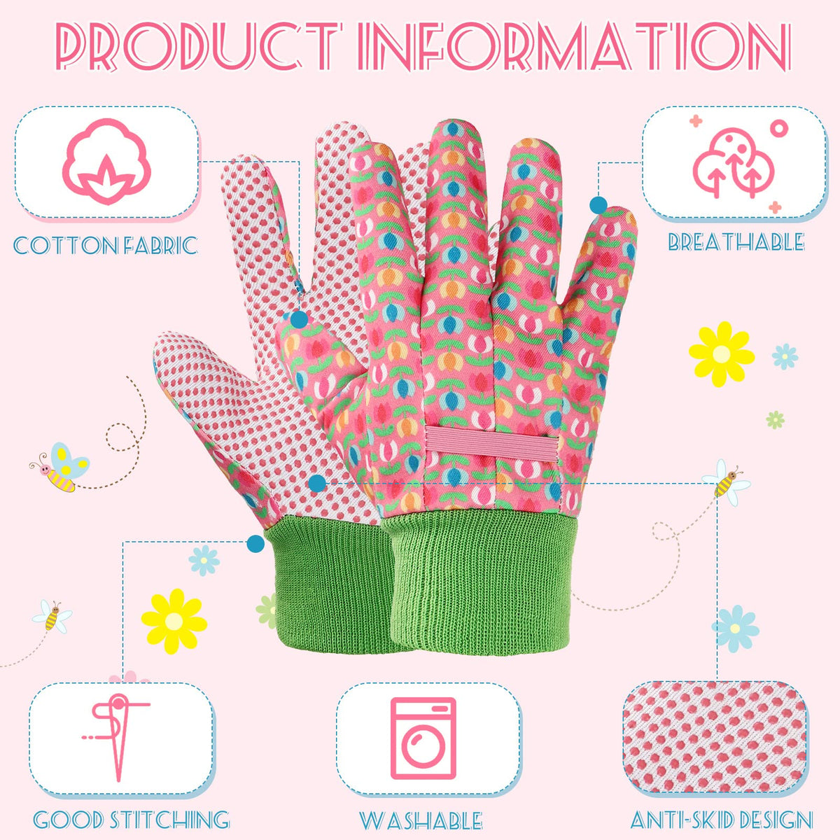 Ramede dinosaur pattern gloves encourage outdoor play and safe handling