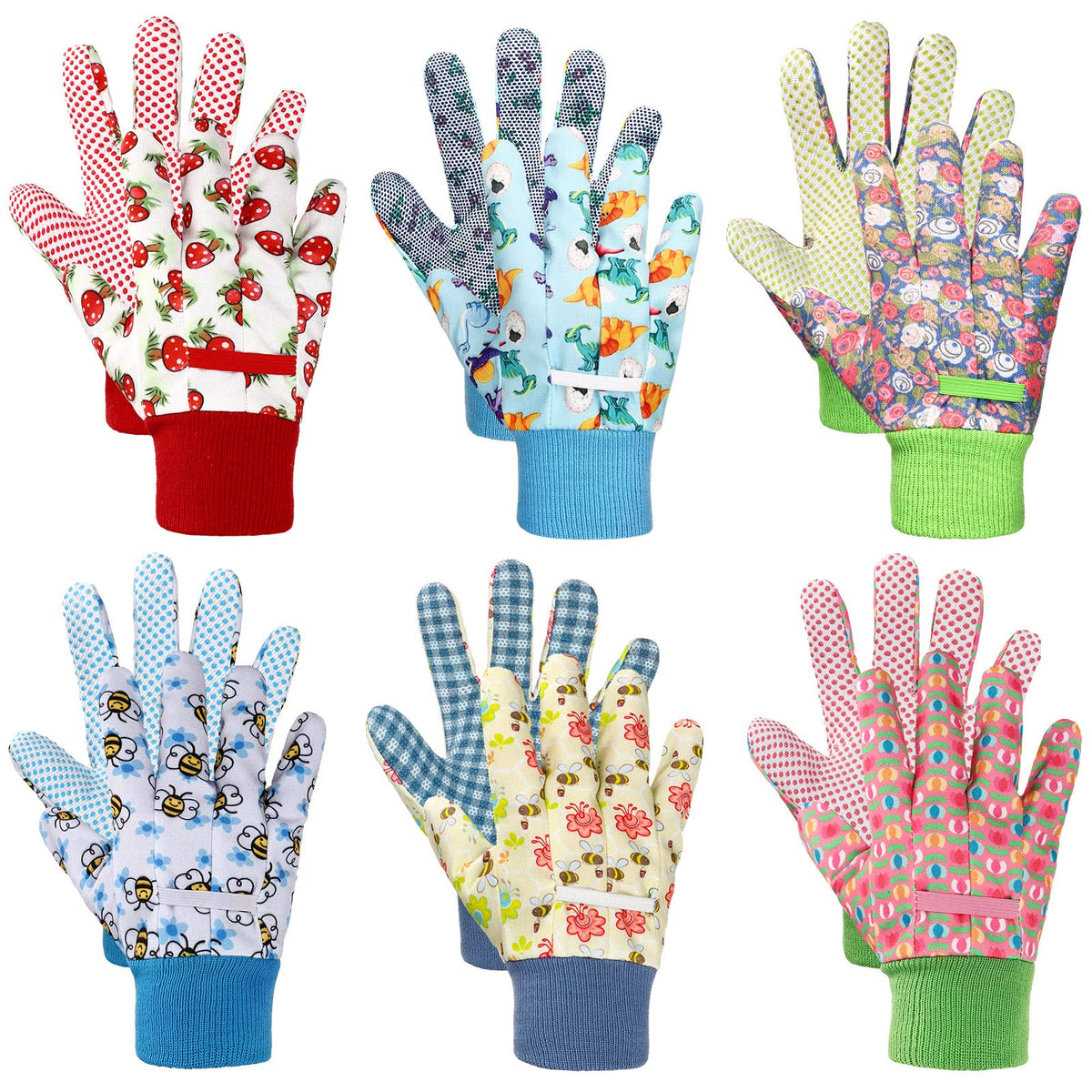 Ramede kids garden gloves with flowers pattern for gentle gardening