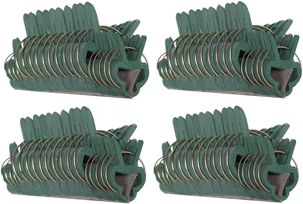RamPro plant clips green lever loop close-up showing easy one-hand use for fast plant support.