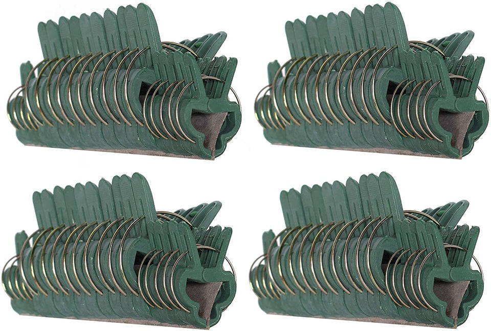RamPro plant clips green lever loop close-up showing easy one-hand use for fast plant support.