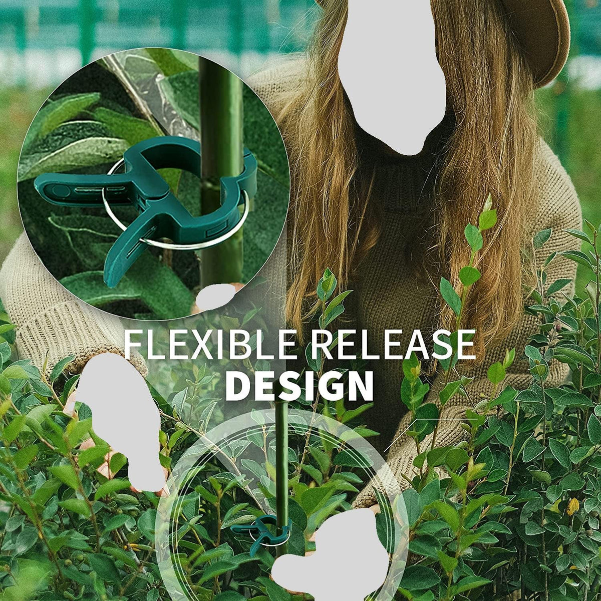 RamPro reusable clips protect delicate plants during windy days.