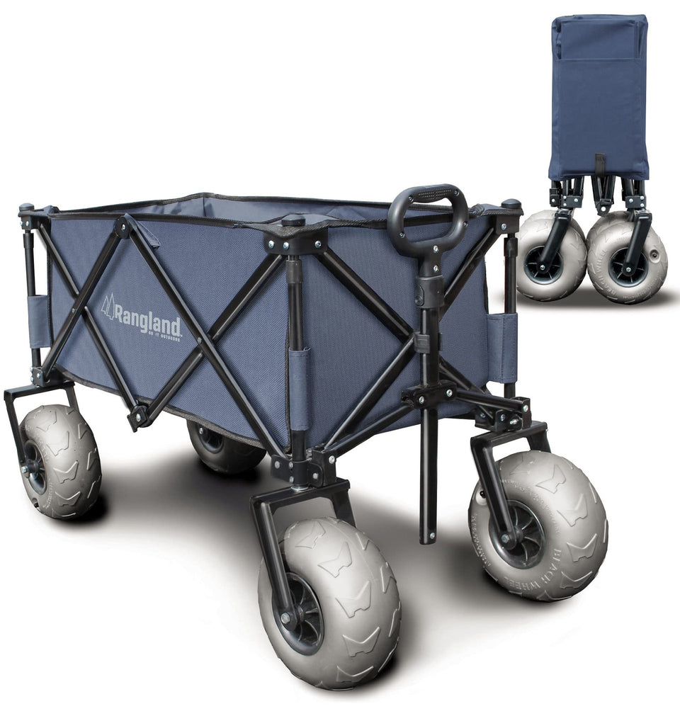 Rangland Beach Wagon big wheels on sand show easy transport of gear.