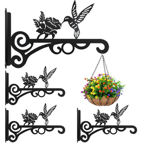RANRTI 4-pack hummingbird-pattern plant hanger elevates outdoor decor and supports lightweight baskets.