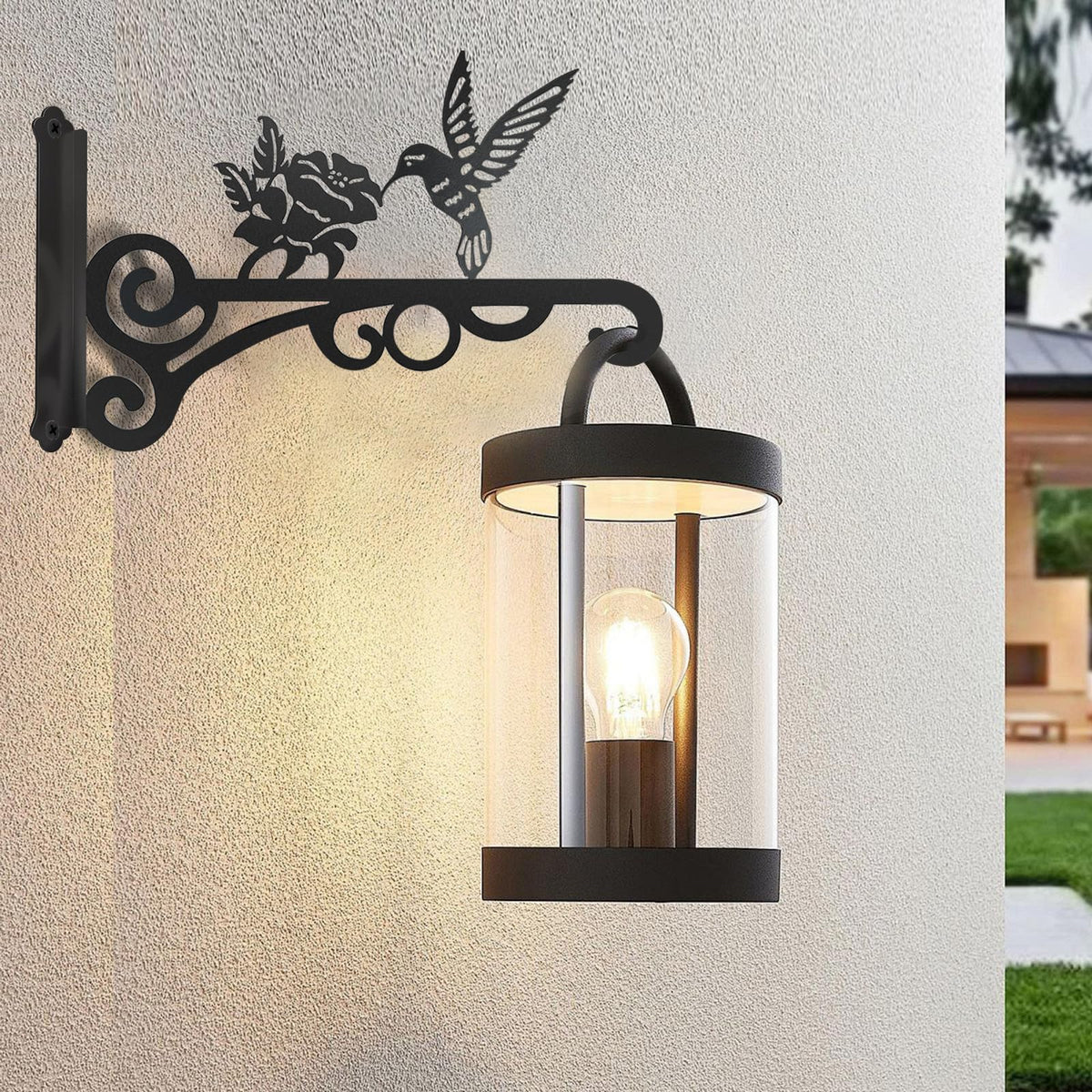 RANRTI hummingbird-pattern bracket for outdoor walls provides sturdy decorative plant support