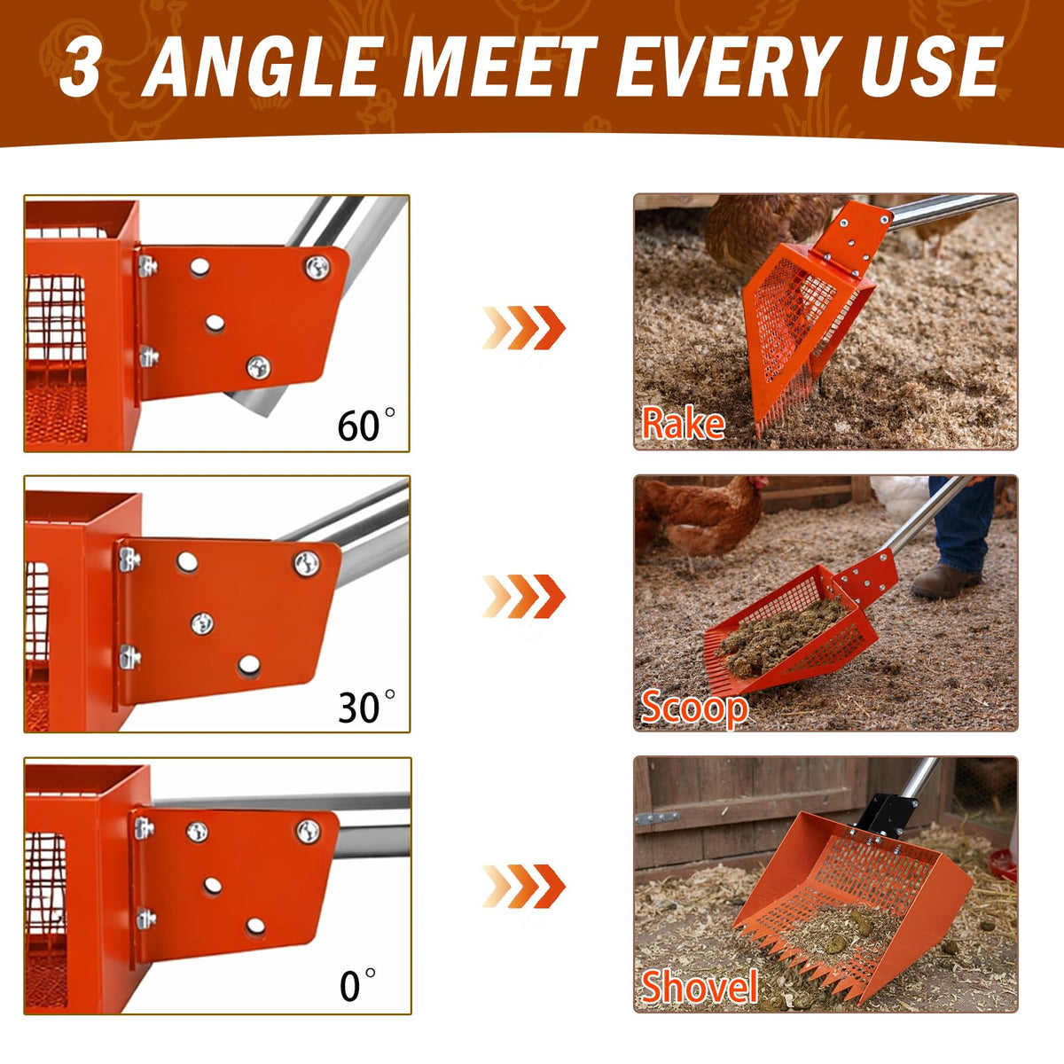 Ranwin d-shaped ergonomic handle reduces bending during cleaning.
