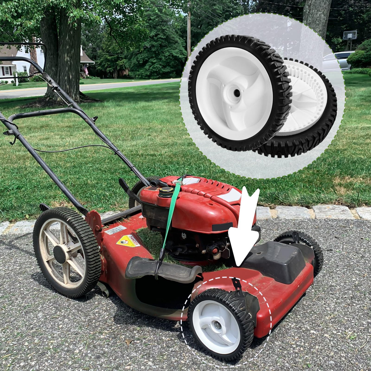 Ranwin easy install front wheel saves time during mower maintenance