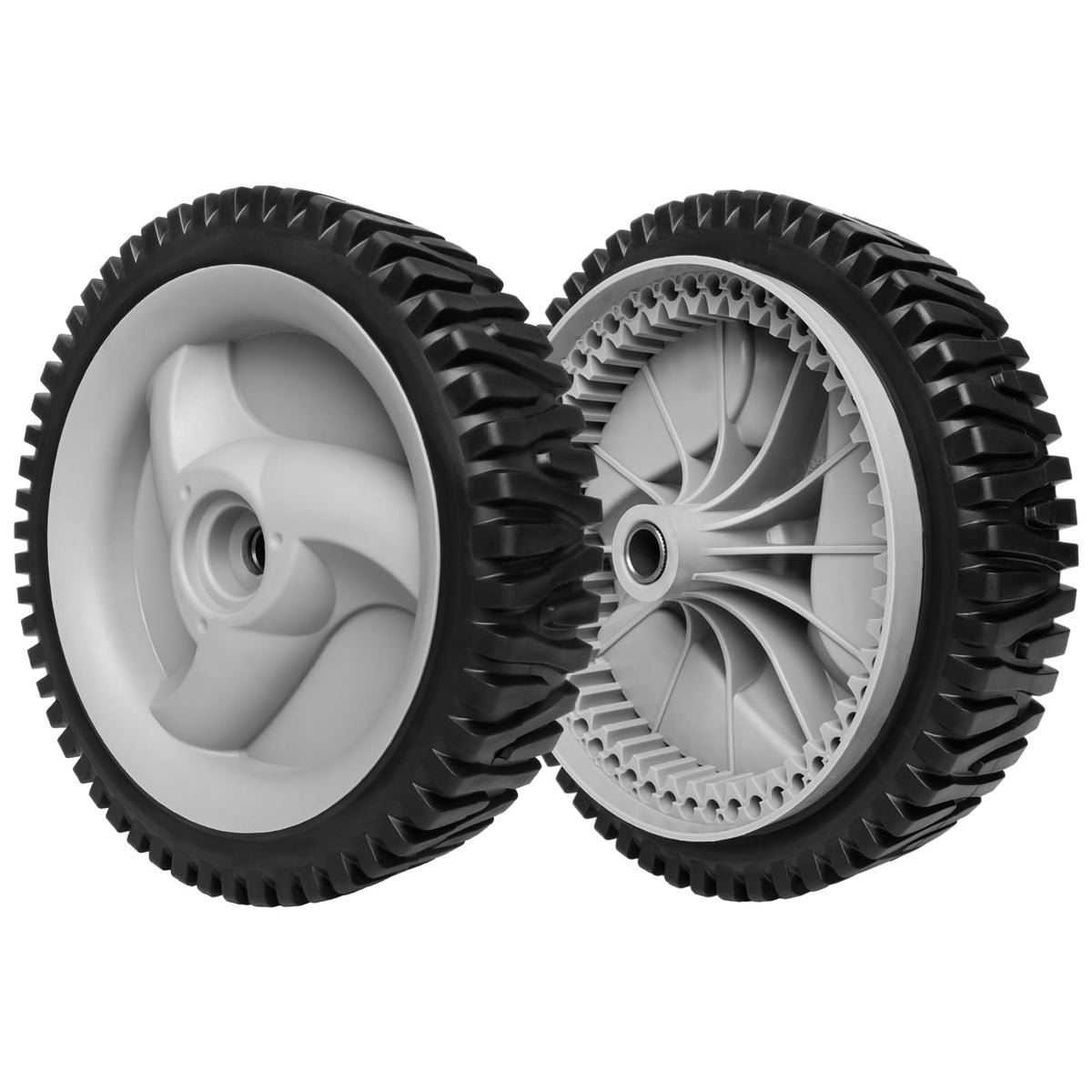 Ranwin front drive wheel for Craftsman mower, 8in side view; enhances traction on uneven ground