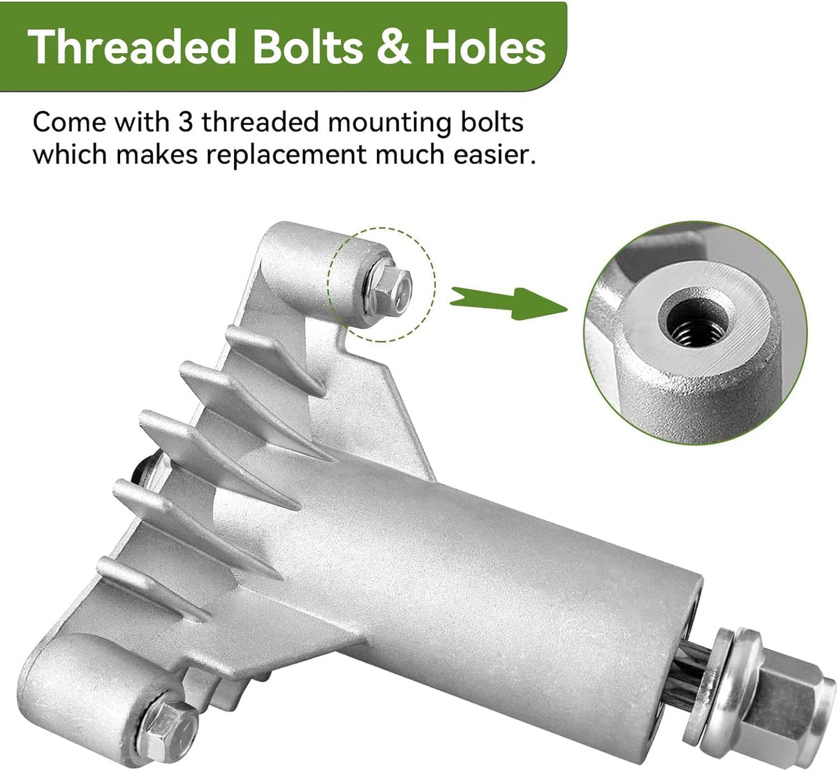 Heavy-duty bearings reduce wear and noise during mowing sessions
