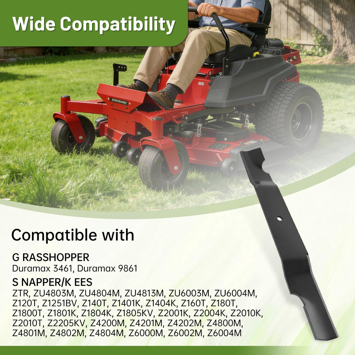 Ranwin precision-cutting edge blade highlights sharp edge for smooth lawn finishes.