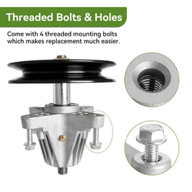 Package includes two spindles ready for replacement and dual deck coverage.