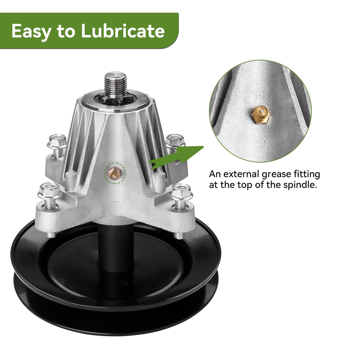 Threaded mounting holes align with blade mounting pattern for stability.