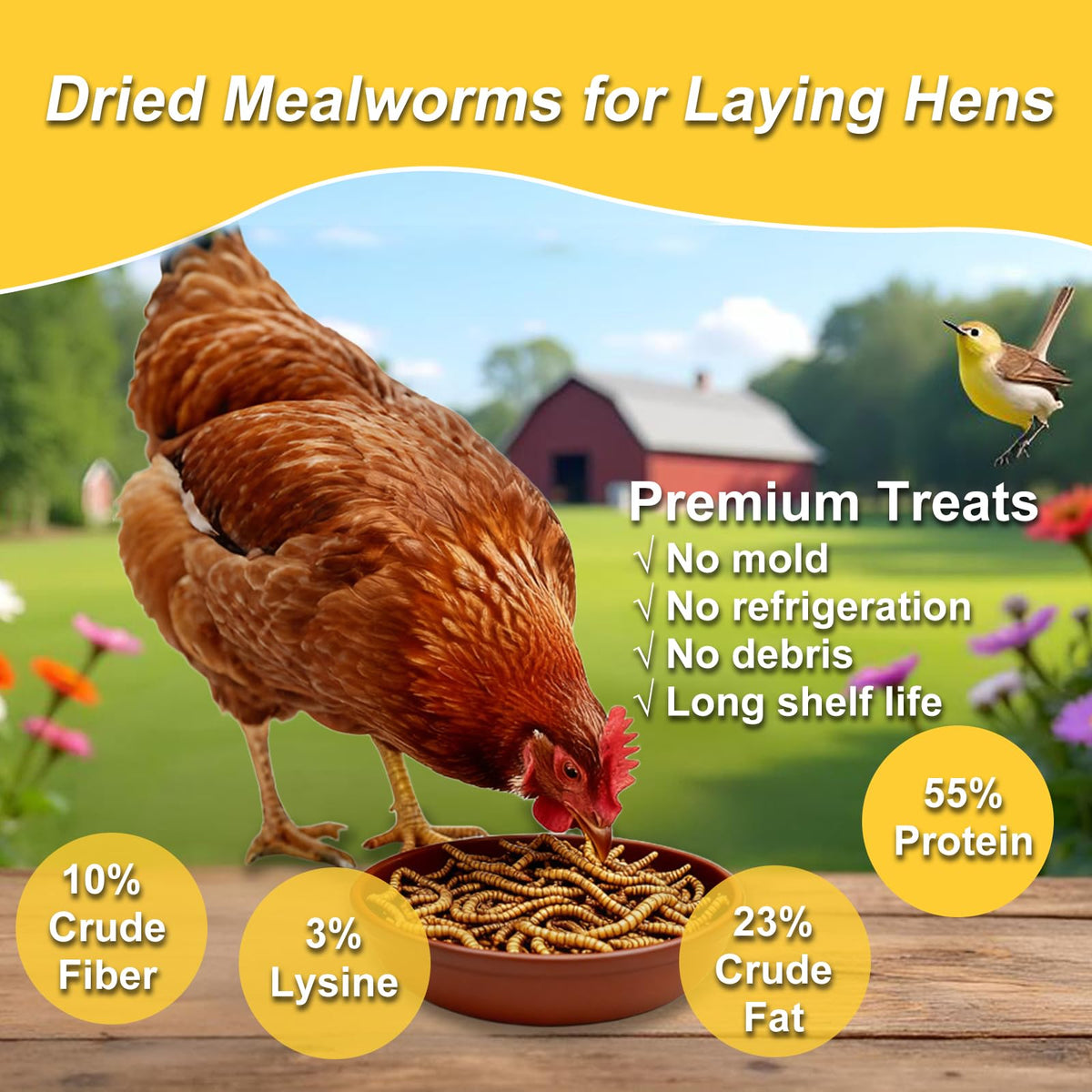 RANZ resealable bag of mealworms keeps freshness between feedings.