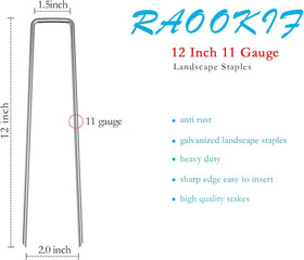 RAOOKIF 12-inch galvanized stake in ground demonstrating easy insertion.