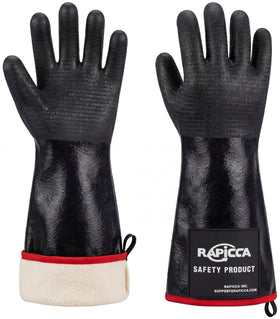 RAPICCA 932°F heat-resistant BBQ gloves for high-heat cooking and oil resistance.
