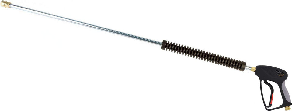 Raptor Blast deluxe pressure washer gun with 36-inch wand for extended reach and control.