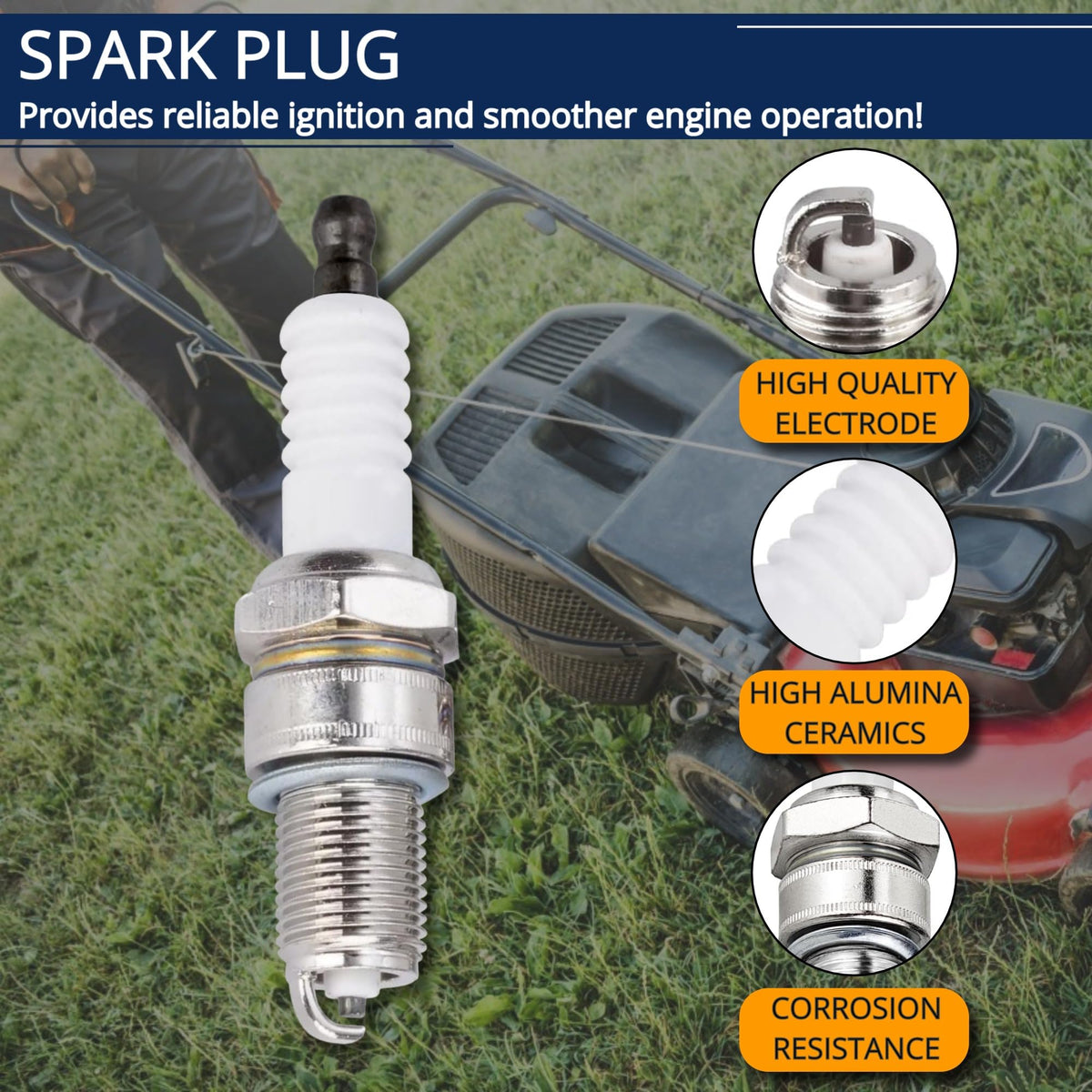 Easy installation with hand-tightened spark plug and simple replacement steps.