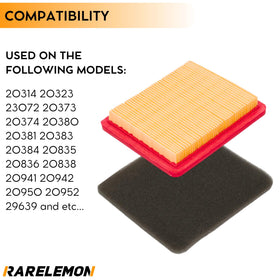 RARELEMON air-filter-kit toro-119-1909, OEM-replacement for trusted filtration