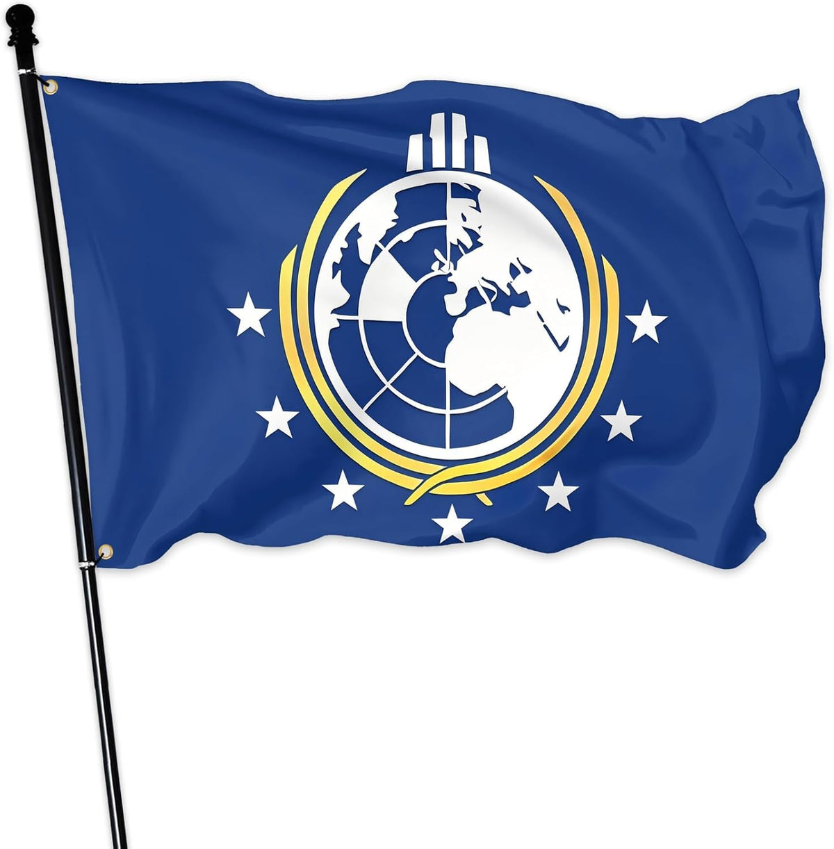RARELEMON 3x5ft double-sided spy globe flag for game nights and stealth-themed decor