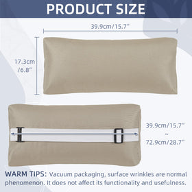 Rasugarlary pillow illustrates the 40x17.5 cm size.