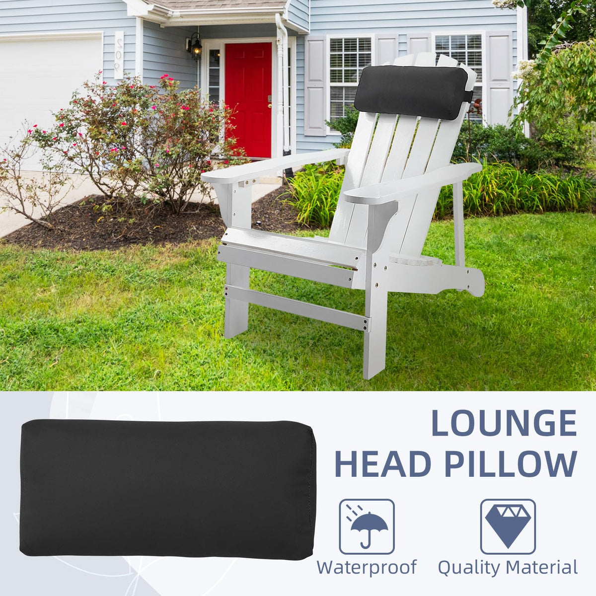 Rasugarlary patio chair head pillow provides versatile fit for many lounge seats.