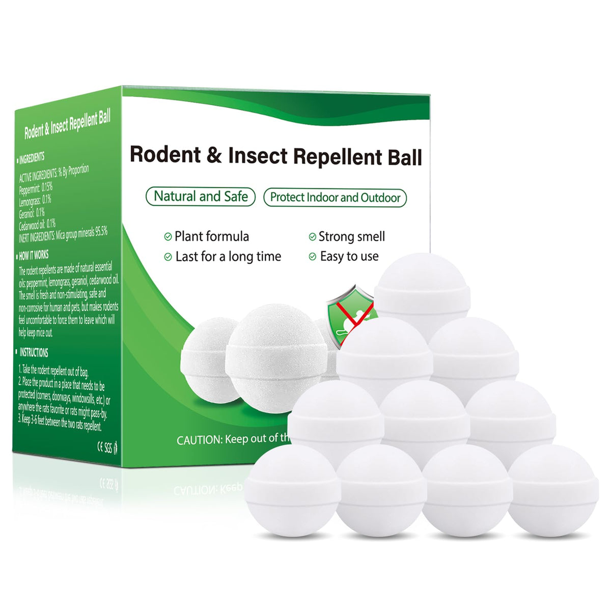 RATITU Squirrel Repellent Indoor Outdoor 10-Pack ready for quick placement to deter rodents.