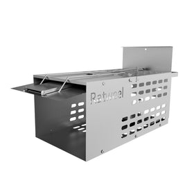 Ratweel humane rat trap indoor catch demonstrates safe entry for contact-free trapping.