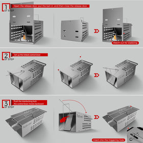 Ratweel release-handle cage enables humane release without touching the rodent.
