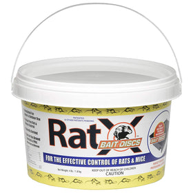 RatX bait discs inside a station for reliable rodent control.