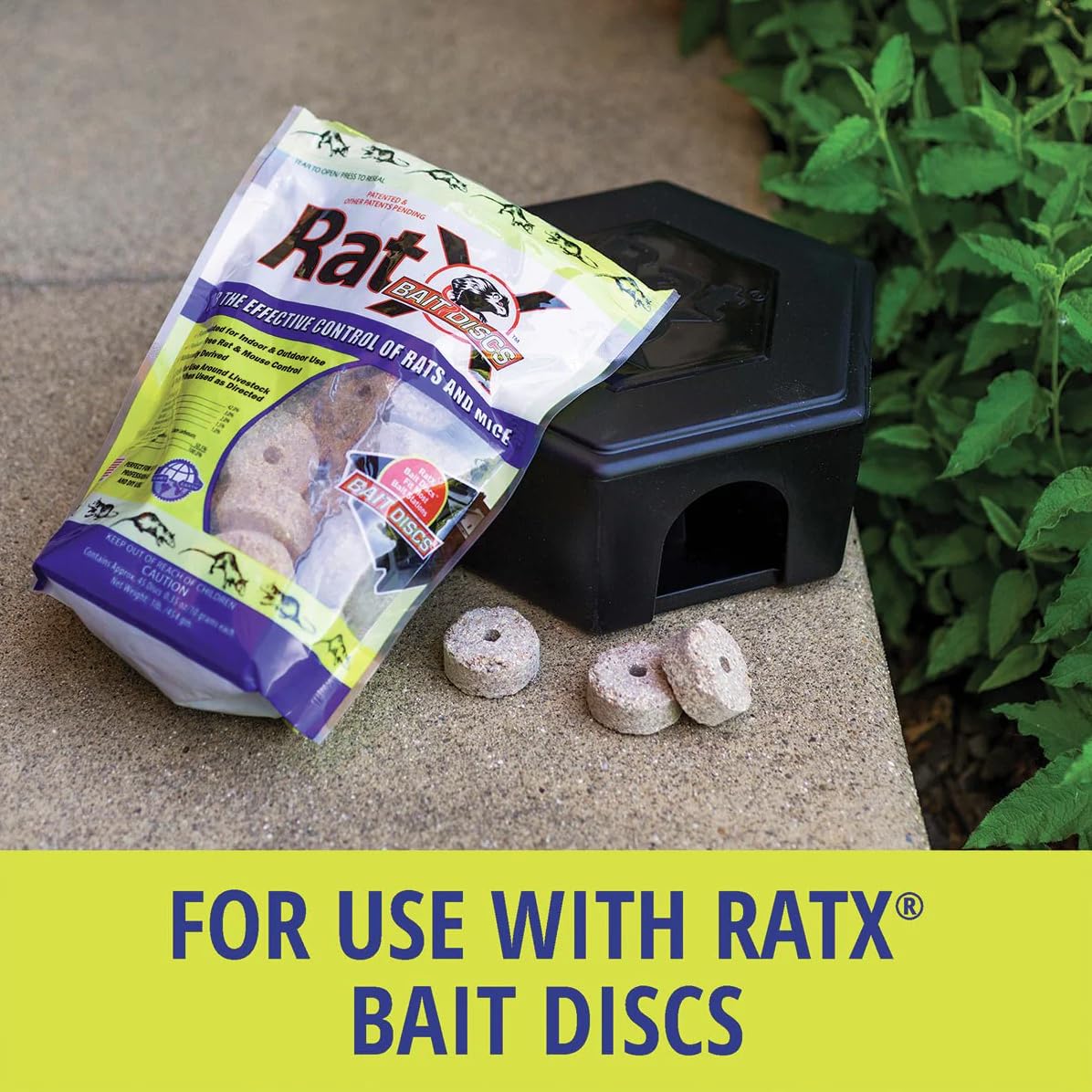 RatX bait station holds six discs for flexible bait options