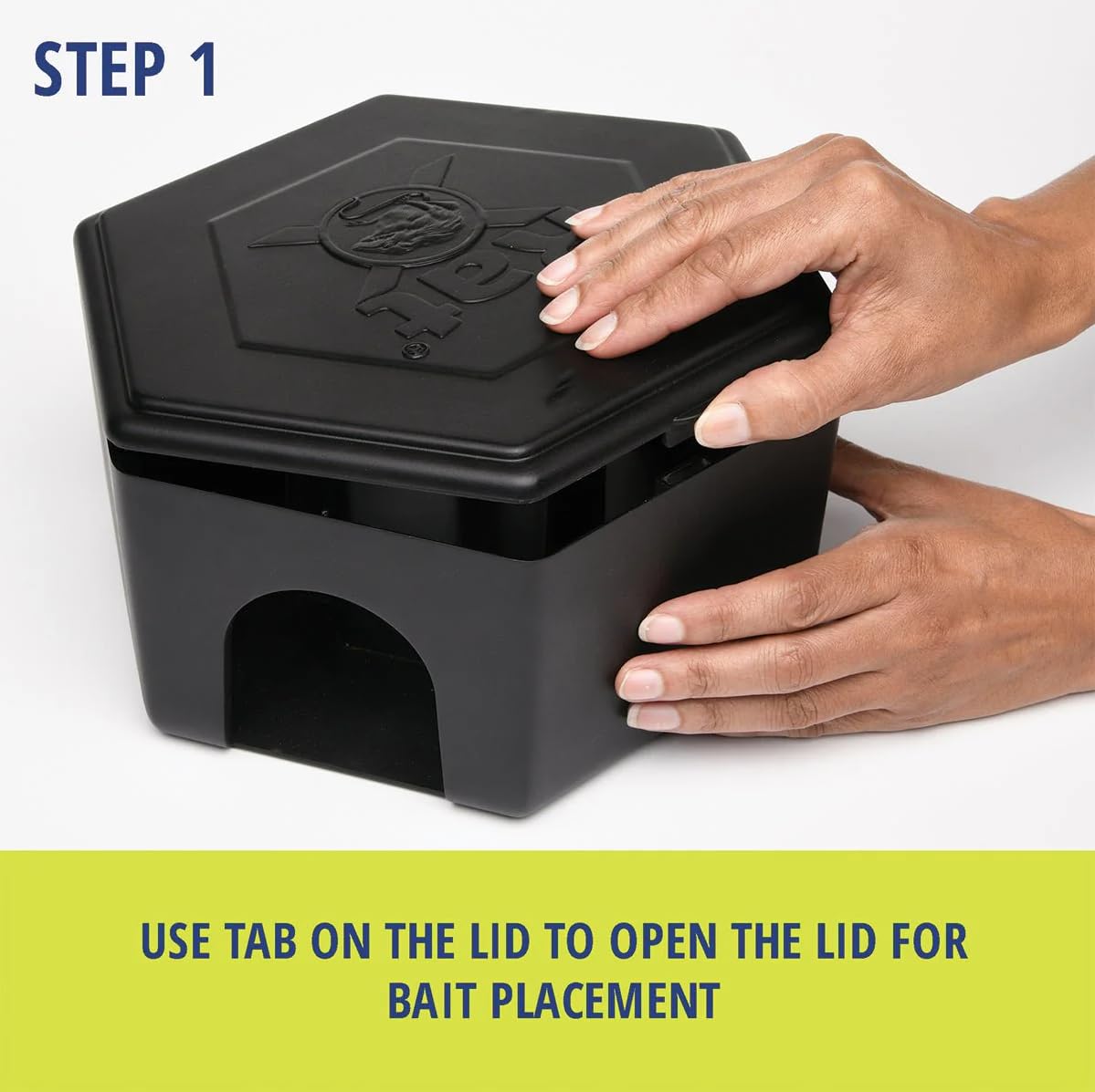 RatX bait station protects bait from rain and debris