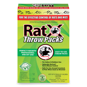 RatX throw packs all-species design—safe around pets for household rodent control.