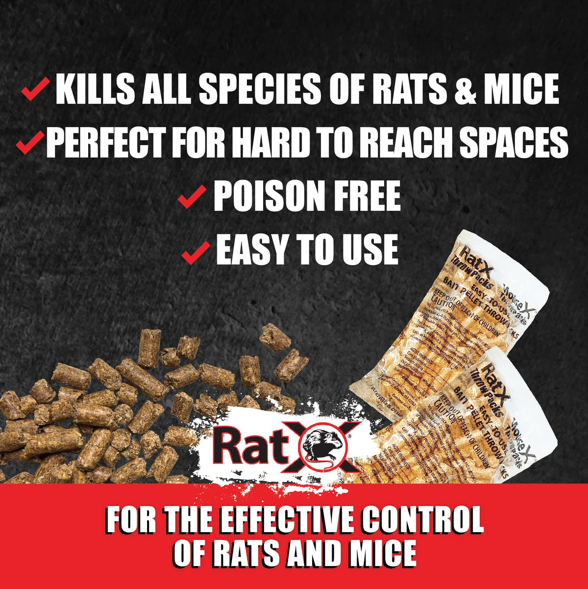 Professional and DIY users choose RatX for versatile rodent control.