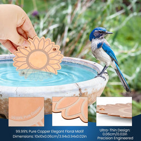 Ravionell outdoor bird bowl with purification disk supports clean water