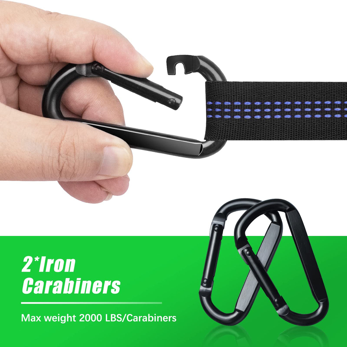 Raweao no-stretch webbing provides safe, stable hang