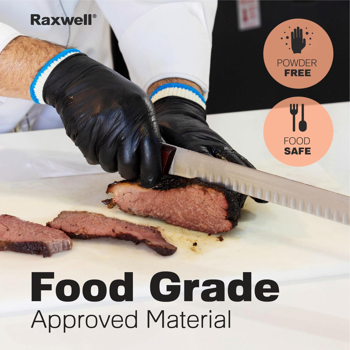 Raxwell BBQ Gloves in large black size for full-hand protection.