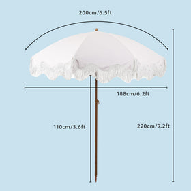 Rayjee tilt mechanism lets you steer shade as the sun shifts.