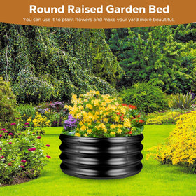Raynesys 36-inch fire pit ring front view with weather-resistant coating for longevity