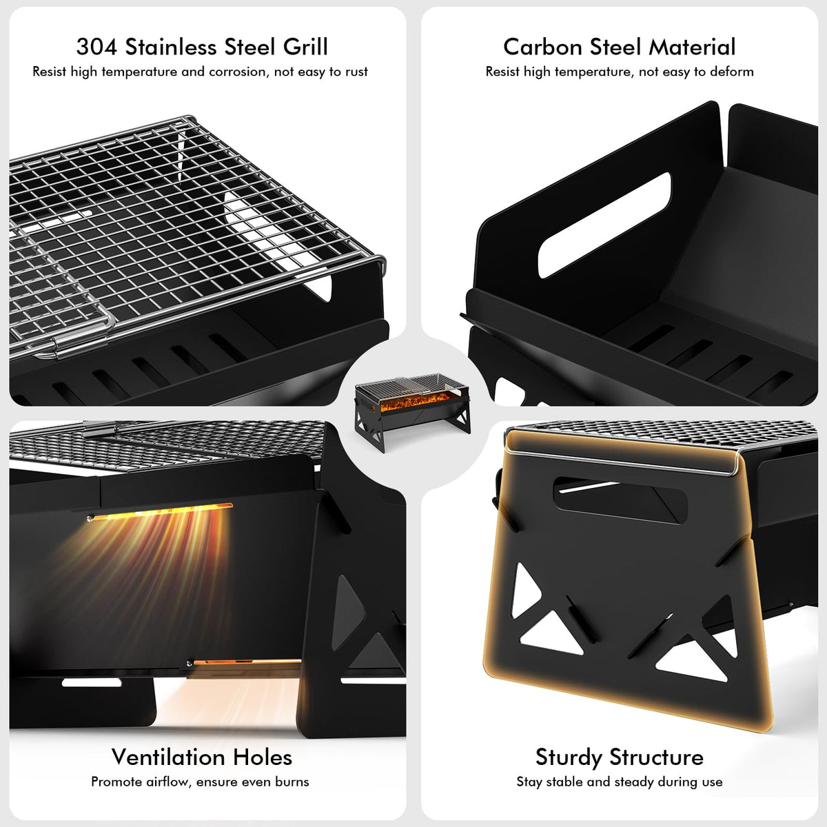 Raynesys grill ventilation holes highlight airflow for even burn