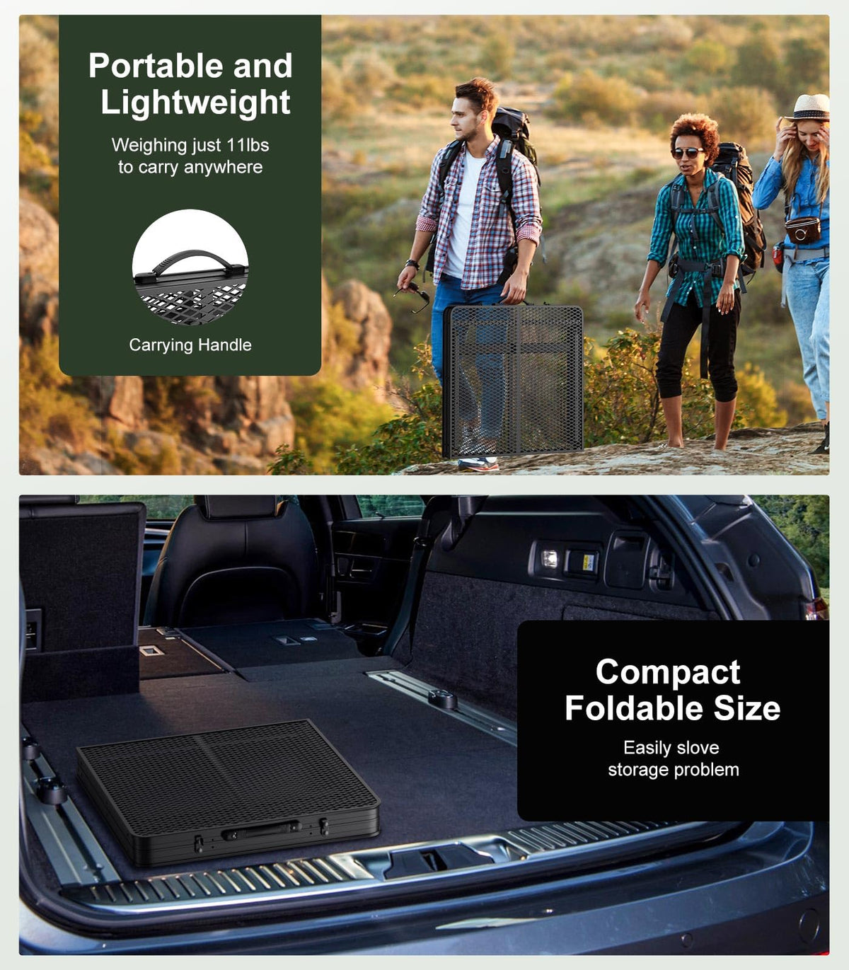 Raynesys compact folded size fits in cars and RVs with the carrying handle.