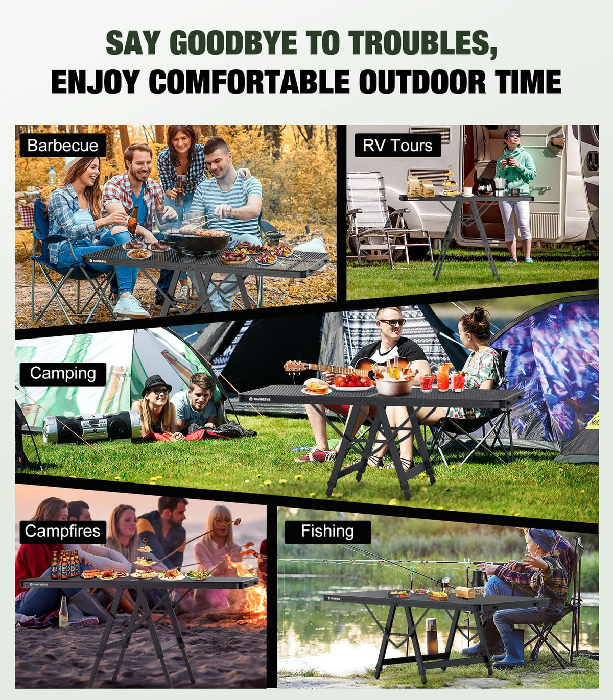 Raynesys sturdy outdoor table with wide applications and simple maintenance.
