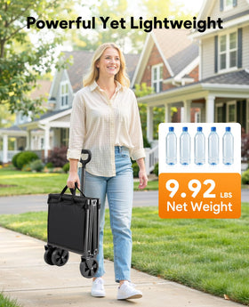 Raynesys all-terrain wheels roll smoothly on grass and sand.