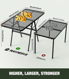 Raynesys height-adjustable legs let you set the table from seating to standing.