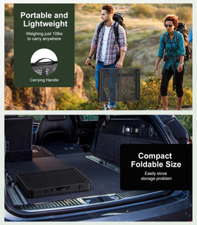 Raynesys lightweight 10 lb table folds for easy transport.