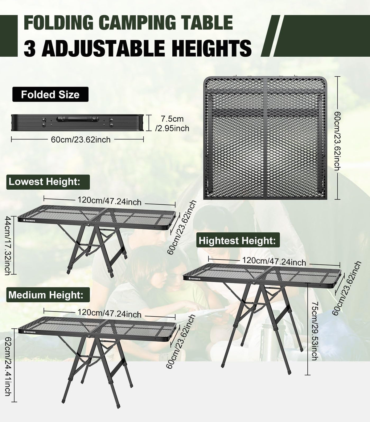 Raynesys lightweight 11 lb frame folds compactly for easy transport and storage.