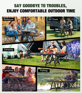 Raynesys table ideal for 4–6 adults at campsites.