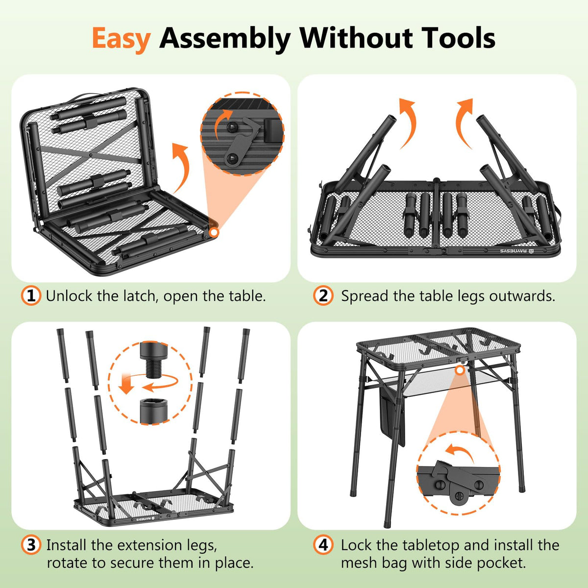 Raynesys portable grill stand with carry handle for effortless transport.